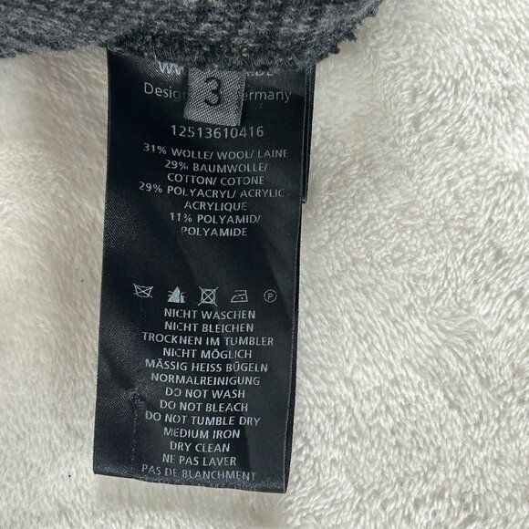 OSKA Women Black Grey Houndstooth Plaid Shift Dress Size 3 Wool Blend Cap Sleeve - Picture 4 of 8